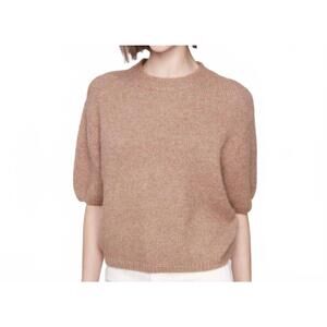 NEW CHARLIE B balloon elbow sleeve knit sweater in sesame